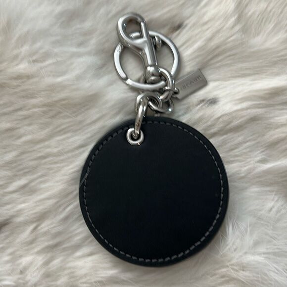COACH Black Leather Mirrored Keychain - Picture 4 of 6